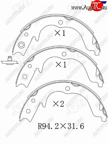 1 789 р. Колодки барабанные задние RH-LH SAT  CITROEN C-crosser (2007-2012), Mitsubishi Outlander ( XL,  CW0W) (2005-2013), Peugeot 4007 (2007-2012)