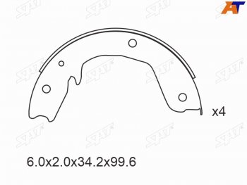 1 849 р. Колодки тормозные задние RH-LH SAT  Mitsubishi Pajero ( 3 V70,  3 V60,  4 V90,  4 V80) (1999-2020). Увеличить фотографию 1