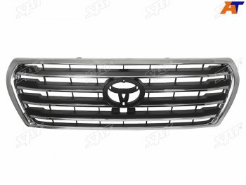 Решетка радиатора (под камеру) SAT Toyota Land Cruiser 200 1-ый рестайлинг (2012-2015)  (хром)