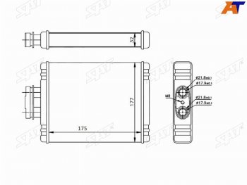 2 599 р. Радиатор отопителя салона  AUDI A1 10-SKODA FABIA 99-ROOMSTER 06-VOLKSWAGEN FOX 05-POLO 01-POLO (ST-VW01-395-0). Увеличить фотографию 1