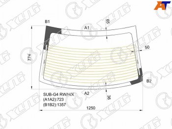 5 999 р. Стекло заднее (Цвет зеленый Обогрев) Subaru Impreza 11-16  Impreza WRX 14-21  Impreza WRX STI 14- (SUB-G4 RW/H/X). Увеличить фотографию 1