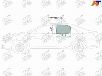 2 299 р. Стекло боковое опускное (Сзади Слева Цвет зеленый) Toyota Camry (XV50) 11-21  Camry USA 11-17     (TOYS0019). Увеличить фотографию 1