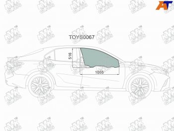 2 799 р. Стекло боковое опускное (Спереди Справа Цвет зеленый) Toyota Camry (XV70) 17-21  Camry UAEUSA 17 (TOYS0067). Увеличить фотографию 1