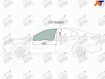 2 799 р. Стекло боковое опускное (Спереди Слева Цвет зеленый) Toyota Camry (XV70) 17-21  Camry UAEUSA 17- (TOYS0066). Увеличить фотографию 1