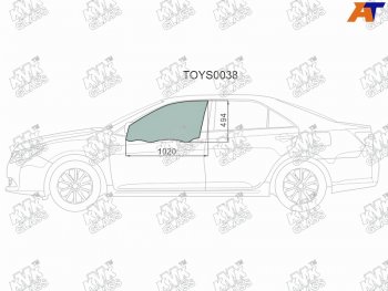 2 299 р. Стекло боковое опускное (Спереди Слева Цвет зеленый) Toyota Camry (XV50) 11-21  Camry UAEUSA 11- (TOYS0038). Увеличить фотографию 1