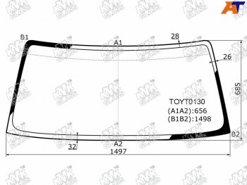 4 299 р. Стекло лобовое Toyota Land Cruiser Prado (J90) 96-02 (TOYT0130). Увеличить фотографию 1