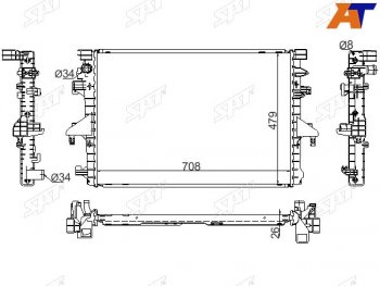 Радиатор охлаждающей жидкости SAT  Volkswagen Transporter T5 рестайлинг (2009-2015)