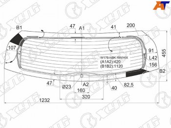 8 299 р. Стекло заднее с обогревом MERCEDES-BENZ A-CLASS W176 5D 12-18                                        (W176-HBK RW/H/X). Увеличить фотографию 1