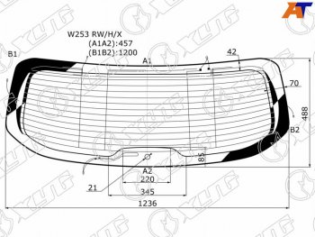 13 649 р. Стекло заднее (Цвет зеленый Обогрев Антенна) Mercedes-Benz GLC 14-19 (W253 RW/H/X). Увеличить фотографию 1