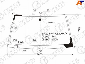 4 799 р. Стекло лобовое TOYOTA HILUX PICK-UPFORTUNER 5D 04-15                                                (ZN215-VP-CL LFW/X). Увеличить фотографию 1