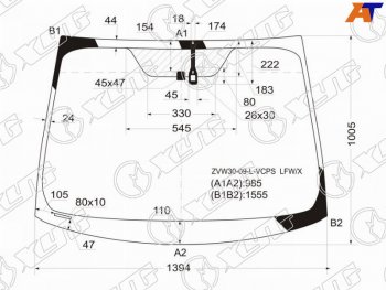 6 199 р. Стекло лобовое (Датчик дождя для Европейского рынка) Toyota Prius (ZVW30) 09-16  Prius PHV 12-16 (ZVW30-09-L-VCPS LFW/X). Увеличить фотографию 1