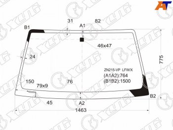 4 799 р. Стекло лобовое Toyota Hilux Pick Up 04-15  4Runner 02-09  Fortuner 04-15  Hilux Surf 02-09 (ZN215-VP LFW/X). Увеличить фотографию 1