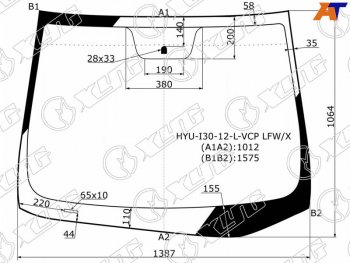 5 699 р. Стекло лобовое Hyundai i30 11-17 (HYU-I30-12-L-VCP LFW/X). Увеличить фотографию 1