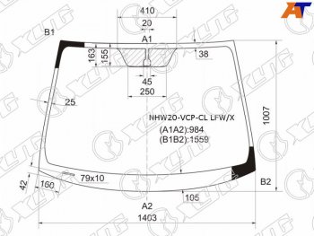 5 699 р. Стекло лобовое Toyota Prius (NHW20) 03-11 (NHW20-VCP-CL LFW/X). Увеличить фотографию 1