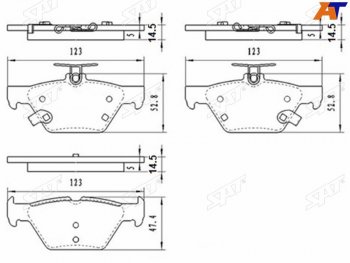 Колодки тормозные барабанные задние LH-RH SAT   Legacy  BN/B15, Outback ( BS/B15,  BT)