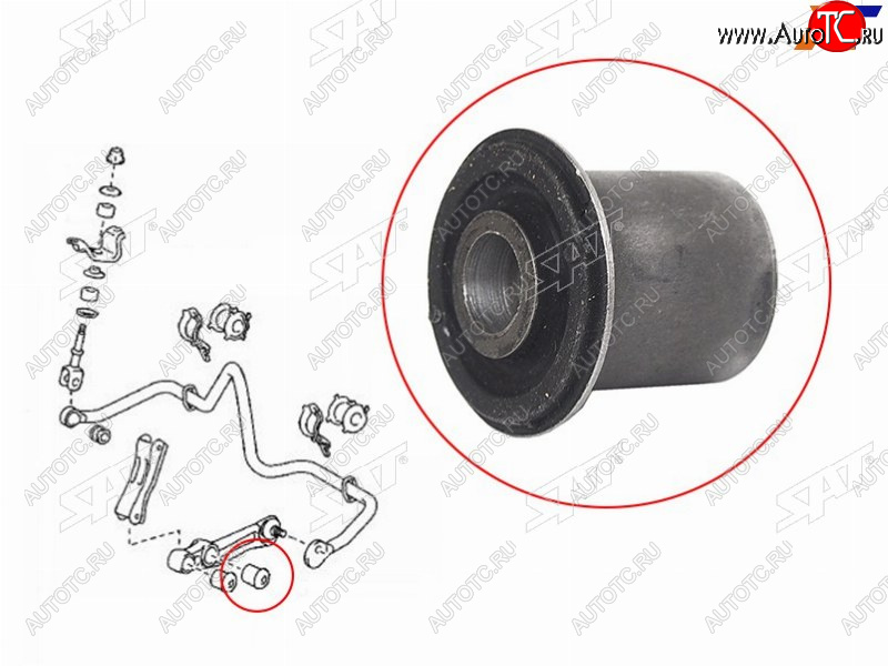 399 р. Сайлентблок задней левой тяги стабилизатора (внутр) TOYOTA LAND CRUISER 200 07- (ST-48849-60050)