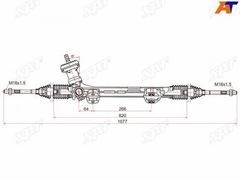 10 249 р. Рейка рулевая SAT Hyundai Elantra MD рестайлинг (2013-2016). Увеличить фотографию 1