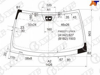 6 549 р. Стекло лобовое (Датчик дождя Раздельный датчик дождя) Mercedes-Benz C-Class 00-08 (FW02271 LFW/X). Увеличить фотографию 1