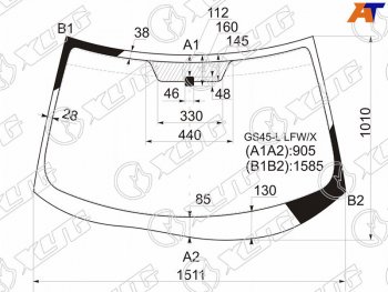 5 999 р. Стекло лобовое Mitsubishi Outlander 05-12  Citroen C-Crosser 07-12  Peugeot 4007 07-14 (GS45-L LFW/X). Увеличить фотографию 1