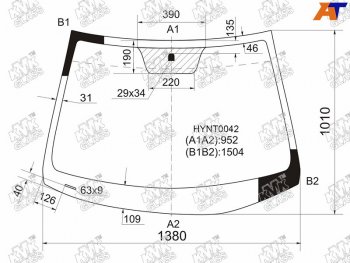 4 099 р. Стекло лобовое Hyundai Solaris 10-17  Kia Rio 11-17  Hyundai Accent 11-17                          (HYNT0042). Увеличить фотографию 1