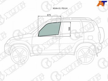 2 299 р. Стекло боковое опускное (Спереди Слева Цвет зеленый) Chevrolet Niva 98-  LADA Niva Travel 21- (NIVA-01 FD/LH). Увеличить фотографию 1