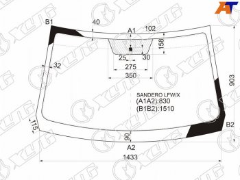 5 199 р. Стекло лобовое Nissan Terrano 14-22  Renault Duster 10-21  Sandero 09-14  Dacia Duster 10-17  Sa (SANDERO LFW/X). Увеличить фотографию 1