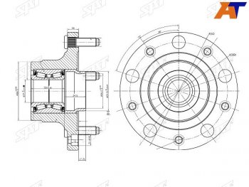 7 449 р. Ступичный узел задн. SAT  Ford Transit (2006-2014) цельнометаллический фургон. Увеличить фотографию 1