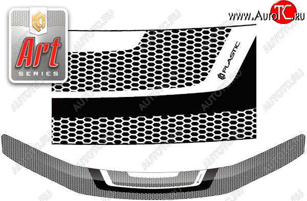 1 989 р. Дефлектор капота CA-Plastic  Lexus HS250h  F10 (2009-2013) (Серия Art серебро)