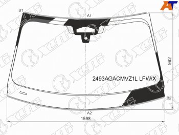 10 299 р. Стекло лобовое (Три камеры Датчик дождя Молдинг) BMW X5 18-  X7 18- (2493AGACMVZ1L LFW/X). Увеличить фотографию 2