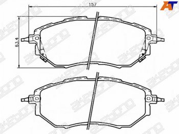 2 199 р. Колодки тормозные перед FL-FR SAT  Subaru Legacy  BH/BE12 (1998-2003). Увеличить фотографию 1