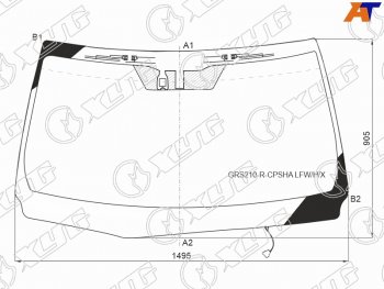 11 899 р. Стекло лобовое (Обогрев щеток Антенна Датчик дождя) Toyota Crown 12-18 (GRS210-R-CPSHA LFW/H/X). Увеличить фотографию 1