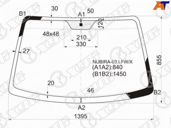 4 999 р. Стекло лобовое Chevrolet Lacetti 04-13  Daewoo Lacetti 04-09  Chevrolet Nubira 04-13  Optra 04-13 (NUBIRA-03 LFW/X). Увеличить фотографию 1