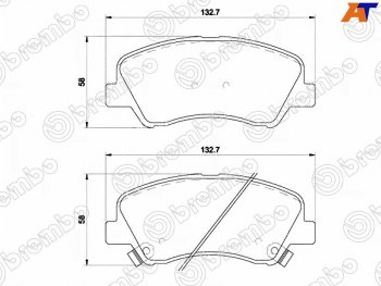 3 699 р. Колодки тормозные передние FR-FL SAT  Hyundai Solaris HCR седан дорестайлинг (2017-2020). Увеличить фотографию 1