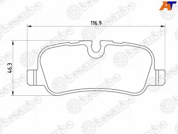 3 399 р. Колодки тормозные зад RH-LH SAT  Land Rover Range Rover Sport ( 1 L320,  2 L494) (2005-2017). Увеличить фотографию 1