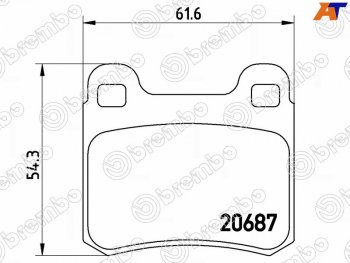 2 159 р. Колодки тормозные задние RH-LH SAT  Mercedes-Benz C-Class  S202 - E-Class  W124. Увеличить фотографию 1