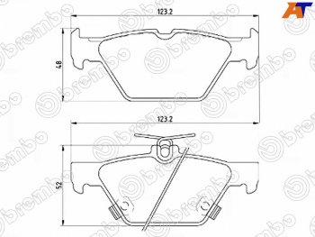 4 399 р. Колодки тормозные задние RH-LH SAT Subaru Legacy BN/B15 дорестайлинг седан (2015-2017). Увеличить фотографию 1
