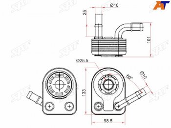 2 599 р. Радиатор масляный FORD C-MAX 10-FIESTA 08-FOCUS II 04-11FOCUS III 11-KUGA 13-MONDEO 07-VOLVO S (ST-1852773). Увеличить фотографию 1