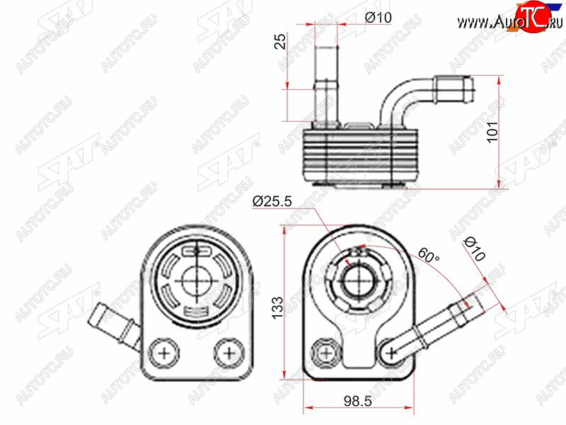 2 599 р. Радиатор масляный FORD C-MAX 10-FIESTA 08-FOCUS II 04-11FOCUS III 11-KUGA 13-MONDEO 07-VOLVO S (ST-1852773)