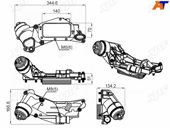 6 799 р. Радиатор масляный в сборе CHEVROLET CRUZE 09-OPEL ASTRA J 10-MOKKA 12- (ST-205-0001). Увеличить фотографию 1