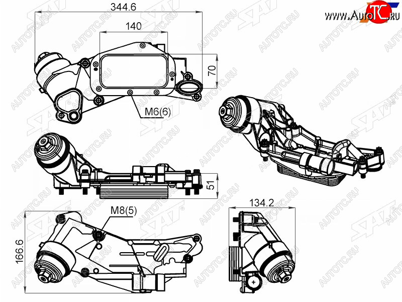 6 799 р. Радиатор масляный в сборе CHEVROLET CRUZE 09-OPEL ASTRA J 10-MOKKA 12- (ST-205-0001)