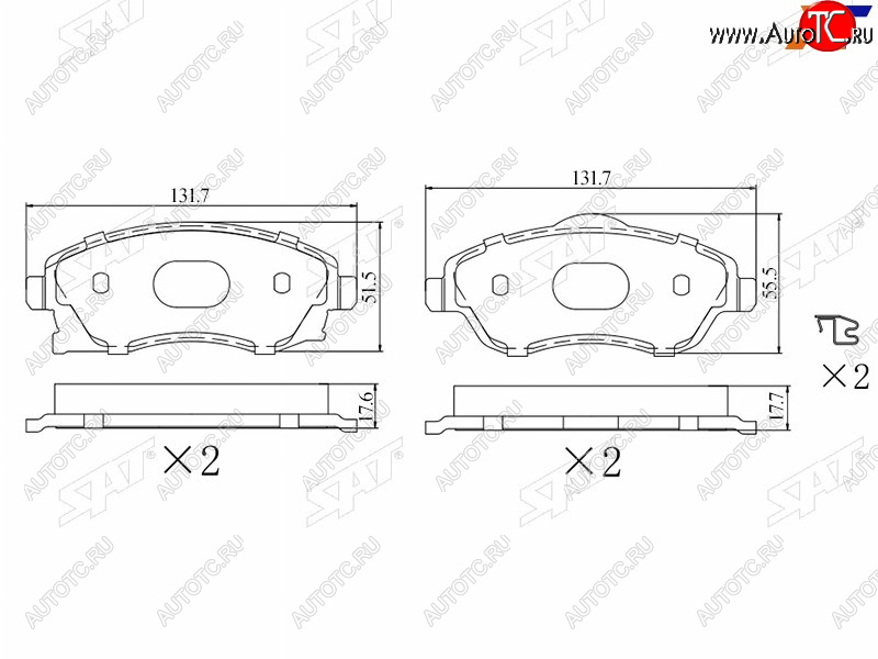 1 069 р. Колодки тормозные перед FR-FL SAT  Opel Corsa  C - Meriva  A