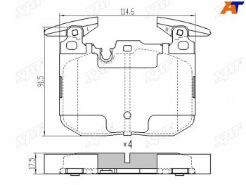 1 799 р. Колодки тормозные передние FL-FR SAT  BMW 1 серия  F20 - 3 серия  F30. Увеличить фотографию 2