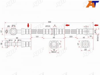 1 029 р. Шланг тормозной передний (Таиланд) LH=RH SAT  Toyota Carina  T190 - Corona  T190. Увеличить фотографию 1