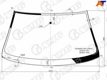 7 349 р. Стекло лобовое (Молдинг) Volkswagen Touareg 02-10  Porsche Cayenne 02-10 (TOUAREG-VPY LFW/X). Увеличить фотографию 1