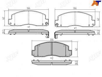 1 469 р. Колодки тормозные перед FL-FR SAT  Toyota Dyna  XZU (2002-2006). Увеличить фотографию 1