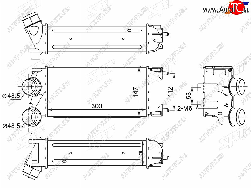 6 949 р. Интеркуллер CITROEN BERLINGO 08-C4 10-PEUGEOT 3008 09-5008 10-PARTNER 08- (ST-211-0014)