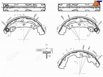 1 169 р. Колодки тормозные барабанные задние RH-LH SAT Toyota Aygo 2 (2014-2018). Увеличить фотографию 1