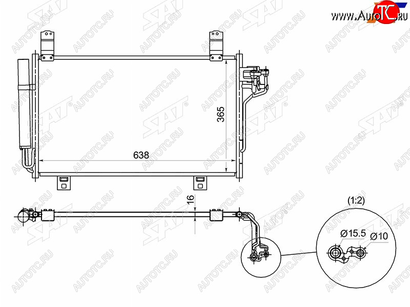 6 399 р. Радиатор кондиционера Mazda CX-5 11-17  Mazda3 13-19  Mazda6 12- (ST-MZX5-394-A0)