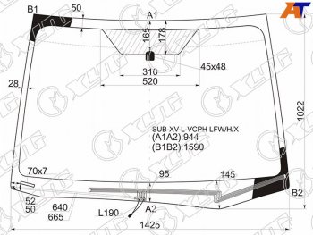 7 199 р. Стекло лобовое (Обогрев щеток) Subaru Impreza 11-16  XV 11-17  Impreza WRX 14-21  Impreza WRX STI (SUB-XV-L-VCPH LFW/H/X). Увеличить фотографию 1