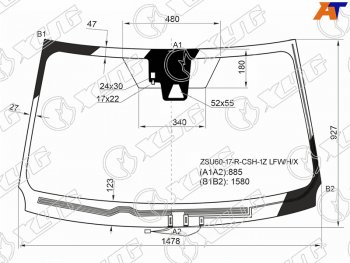 9 999 р. Стекло лобовое (Обогрев щеток Одна камера Датчик дождя) Toyota Harrier (XU60) 17-20                (ZSU60-17-R-CSH-1Z LFW/H/X). Увеличить фотографию 1